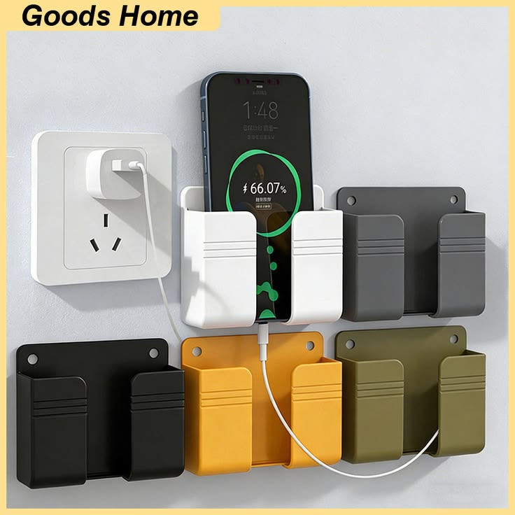 Wall Mounted Mobile Holder With Adhesive Strips (Pack of 8)